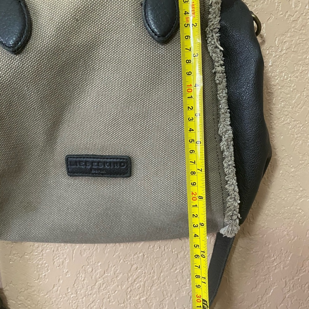 Liebeskind Two-Tone Black and Taupe Fringe Trim Crossbody - Picture 3 of 5